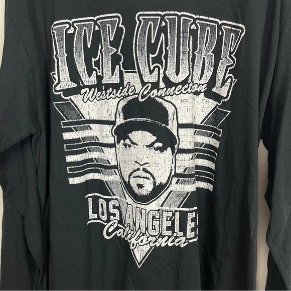 NEW Ice Cube Long Sleeve T Shirt Rap Hip Hop Unisex Size Large Black NWOT - Picture 2 of 7